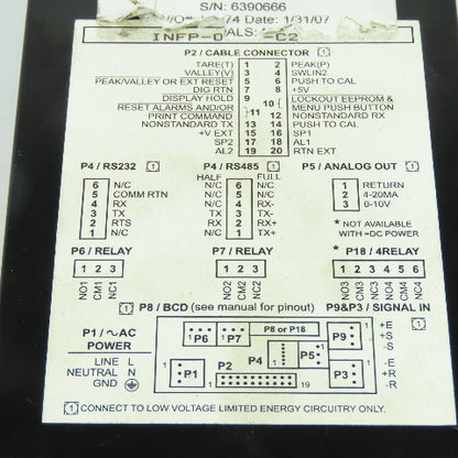 Newport INFP-0-2-0-0-SP-FS-MV Digital Process Panel Meter/Controller 6 Digit