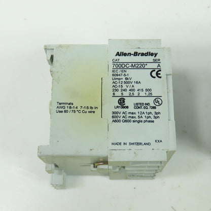 Allen Bradley 700DC-MB220* Ser A Control Relay 300VAC Max 24VDC Lot Of 5