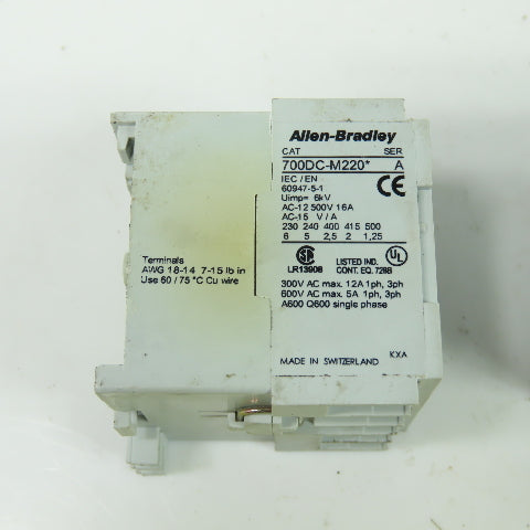 Allen Bradley 700DC-MB220* Ser A Control Relay 300VAC Max 24VDC Lot Of 5