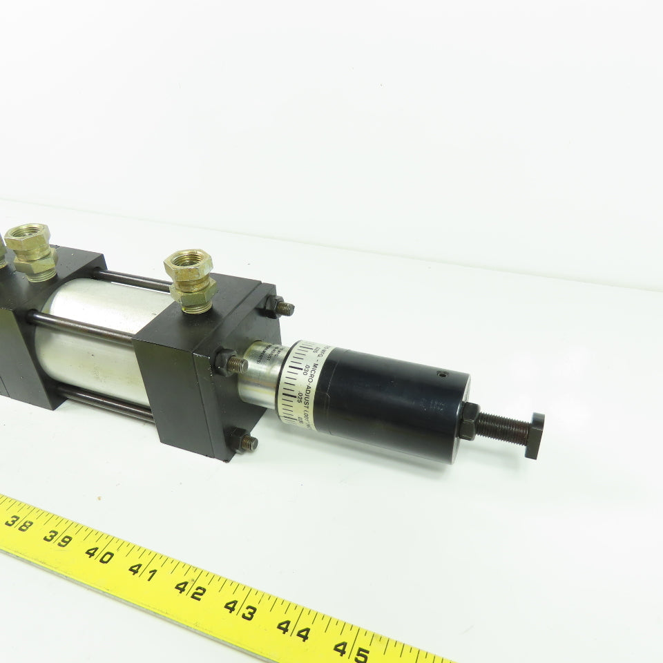 Hydraulic Tandem Cylinder 1-3/8" Bore 2" Stroke W/Micro Adjust