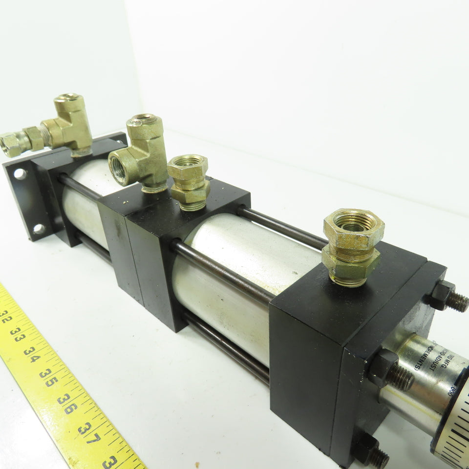 Hydraulic Tandem Cylinder 1-3/8" Bore 2" Stroke W/Micro Adjust