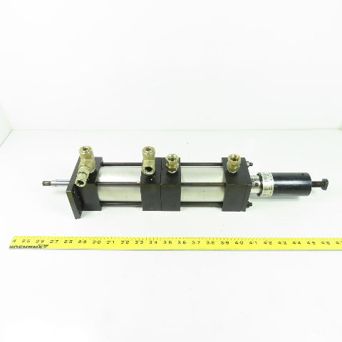 Hydraulic Tandem Cylinder 1-3/8" Bore 2" Stroke W/Micro Adjust