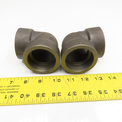 1-1/2" Black Malleable Iron Socket Weld Pipe Elbow 3M 90° Lot Of 2