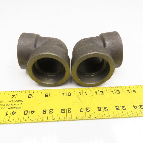 1-1/2" Black Malleable Iron Socket Weld Pipe Elbow 3M 90° Lot Of 2