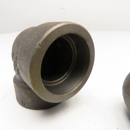1-1/2" Black Malleable Iron Socket Weld Pipe Elbow 3M 90° Lot Of 2