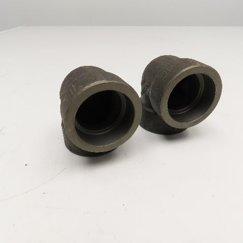 1-1/2" Black Malleable Iron Socket Weld Pipe Elbow 3M 90° Lot Of 2