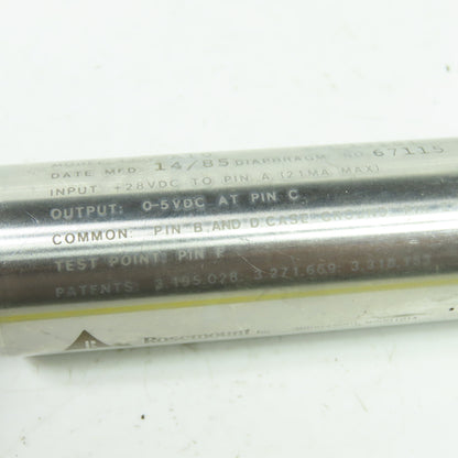 Rosemount 1332 A10 Pressure Transducer 28VDC In 5VDC Out 5-Pin