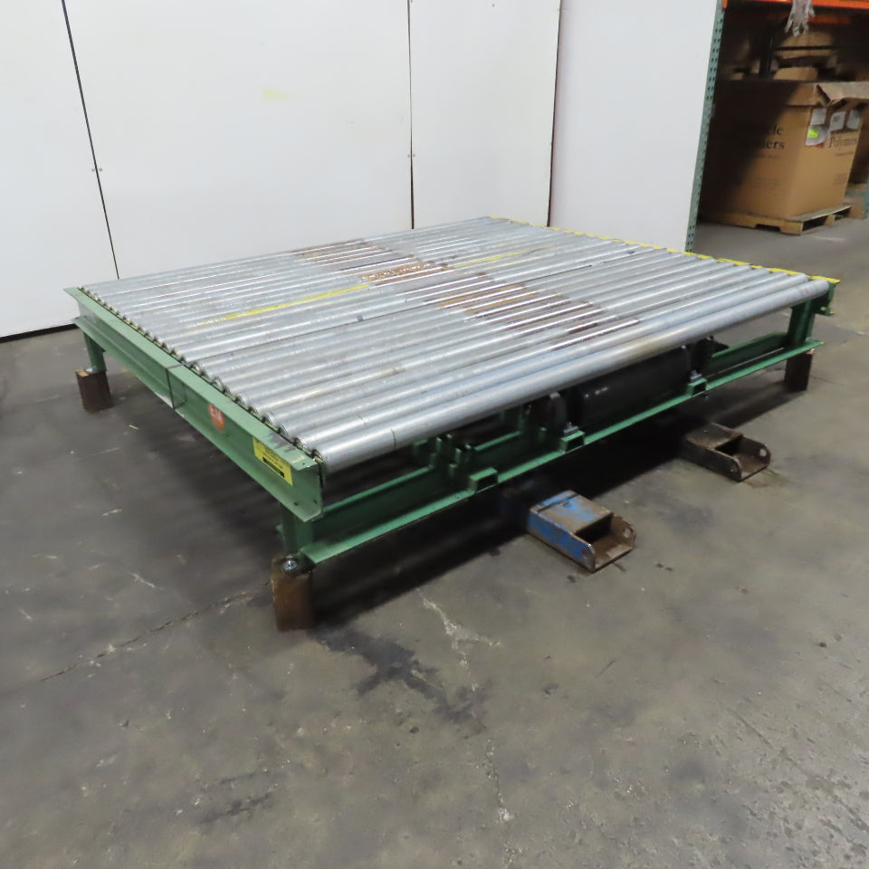 87-1/2" x 76" W Belt Driven Power Roller Pallet Conveyor 2.5"OD 22FPM Needs Belt