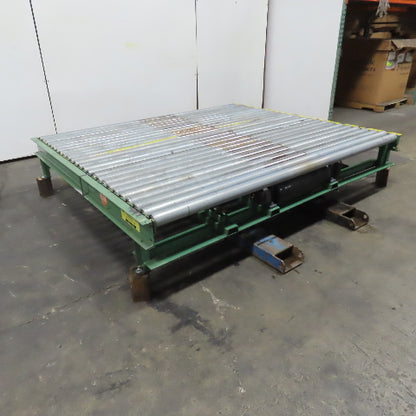 87-1/2" x 76" W Belt Driven Power Roller Pallet Conveyor 2.5"OD 22FPM Needs Belt