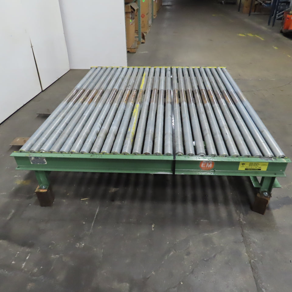 87-1/2" x 76" W Belt Driven Power Roller Pallet Conveyor 2.5"OD 22FPM Needs Belt