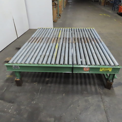 87-1/2" x 76" W Belt Driven Power Roller Pallet Conveyor 2.5"OD 22FPM Needs Belt