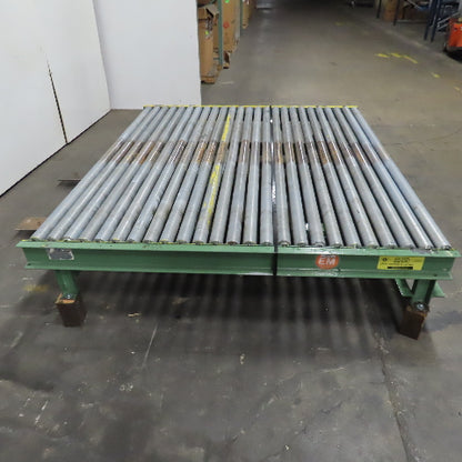 87-1/2" x 76" W Belt Driven Power Roller Pallet Conveyor 2.5"OD 22FPM Needs Belt