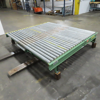 87-1/2" x 76" W Belt Driven Power Roller Pallet Conveyor 2.5"OD 22FPM Needs Belt
