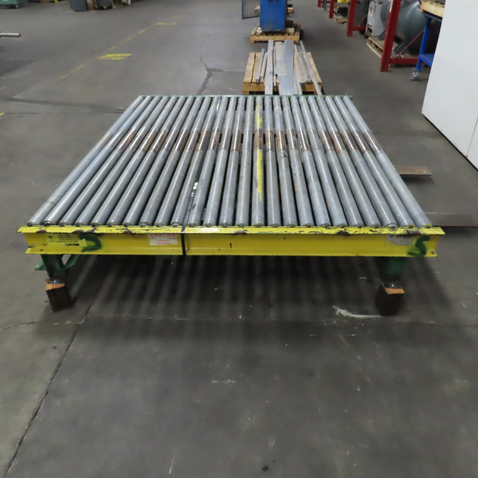 87-1/2" x 76" W Belt Driven Power Roller Pallet Conveyor 2.5"OD 22FPM Needs Belt