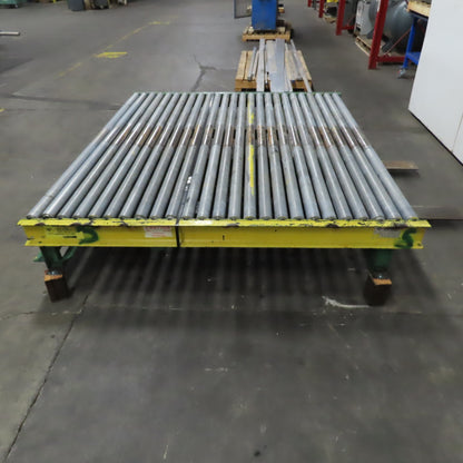 87-1/2" x 76" W Belt Driven Power Roller Pallet Conveyor 2.5"OD 22FPM Needs Belt
