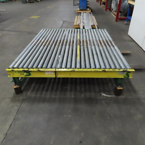 87-1/2" x 76" W Belt Driven Power Roller Pallet Conveyor 2.5"OD 22FPM Needs Belt