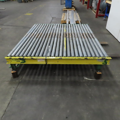 87-1/2" x 76" W Belt Driven Power Roller Pallet Conveyor 2.5"OD 22FPM Needs Belt