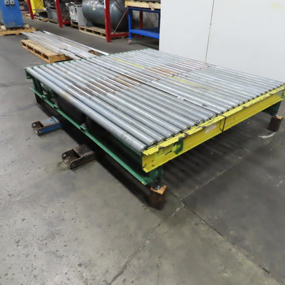 87-1/2" x 76" W Belt Driven Power Roller Pallet Conveyor 2.5"OD 22FPM Needs Belt