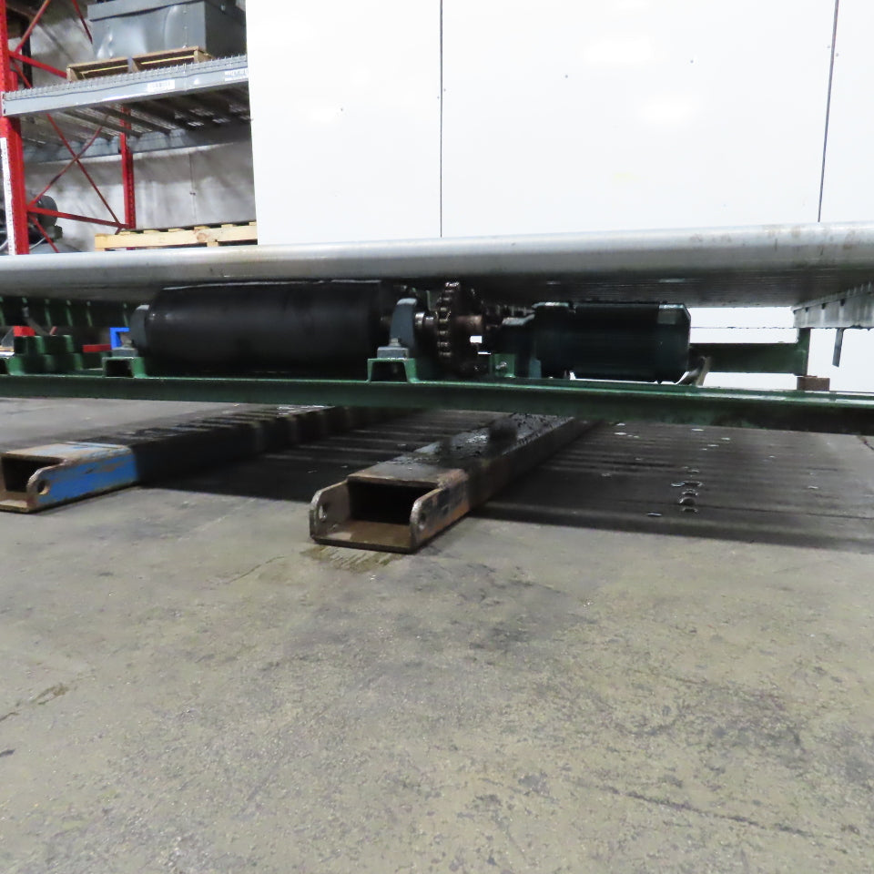 87-1/2" x 76" W Belt Driven Power Roller Pallet Conveyor 2.5"OD 22FPM Needs Belt