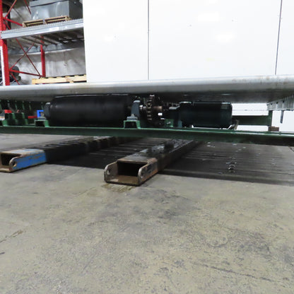 87-1/2" x 76" W Belt Driven Power Roller Pallet Conveyor 2.5"OD 22FPM Needs Belt