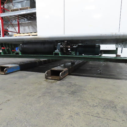 87-1/2" x 76" W Belt Driven Power Roller Pallet Conveyor 2.5"OD 22FPM Needs Belt