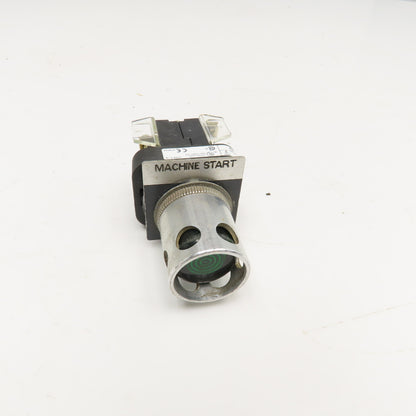 Allen Bradley 800T-QA24 24V AC/DC Momentary Contact Illuminated Button Green