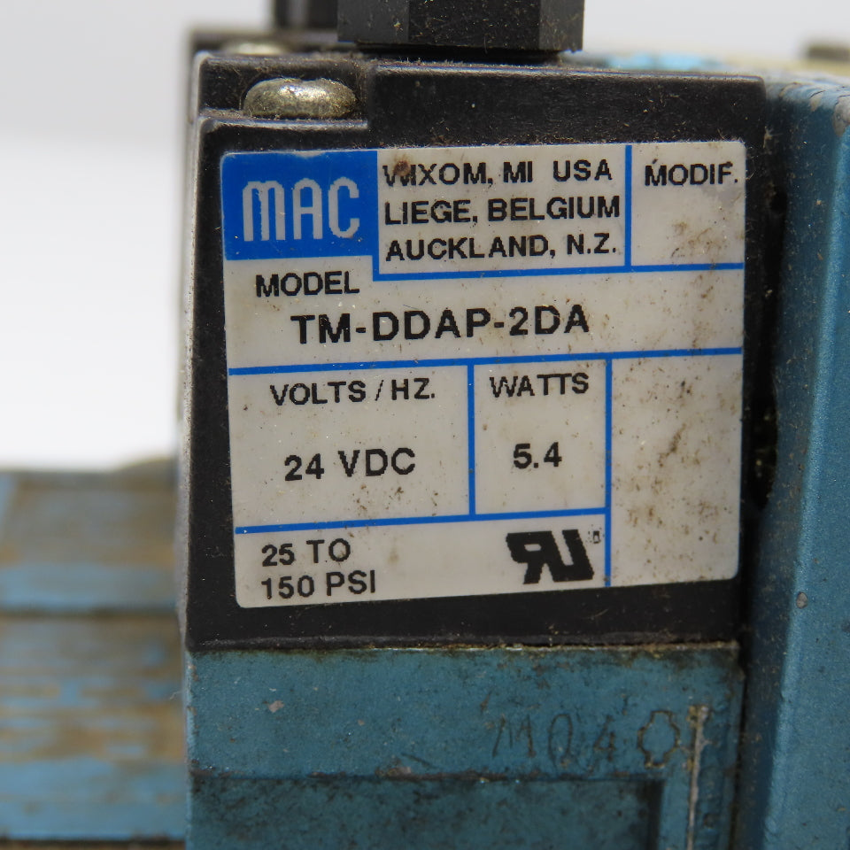 MAC 82A-AA-BKA-TM-DDA5-2DA 2 Position Air Valve Bank Manifold Assembly 24VDC