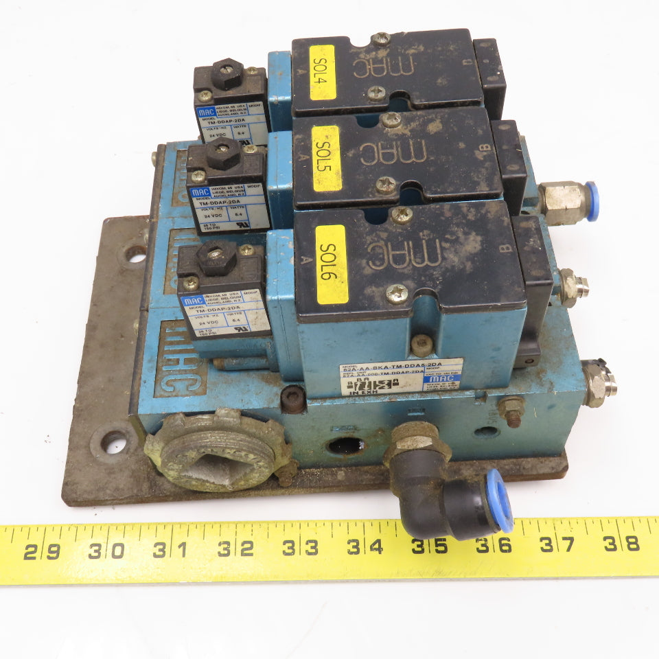 MAC 82A-AA-BKA-TM-DDA5-2DA 2 Position Air Valve Bank Manifold Assembly 24VDC