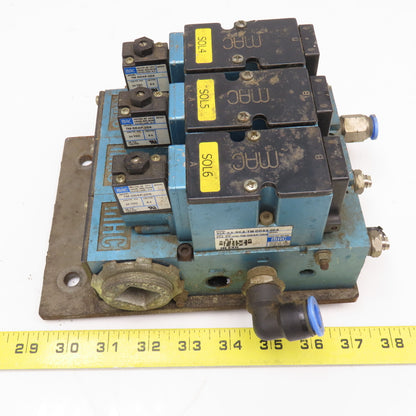 MAC 82A-AA-BKA-TM-DDA5-2DA 2 Position Air Valve Bank Manifold Assembly 24VDC