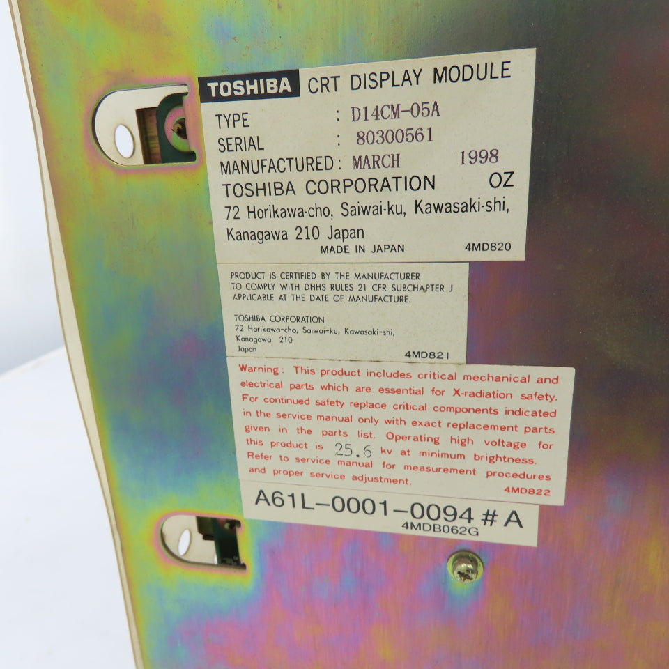 Toshiba D14CM-05A Fanuc Ser 16-IP CRT Display Module Monitor