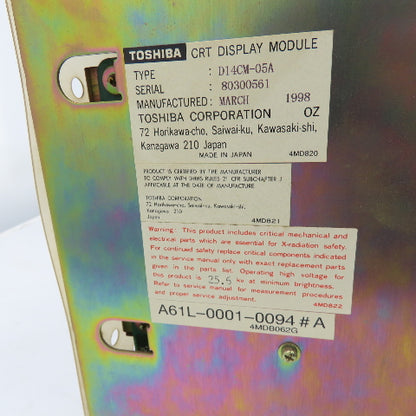 Toshiba D14CM-05A Fanuc Ser 16-IP CRT Display Module Monitor