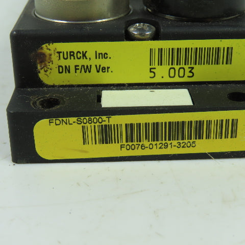 Turck FDNL-S0800-T 8-Input Bus Stop Remote I/O Module DeviceNet F0076