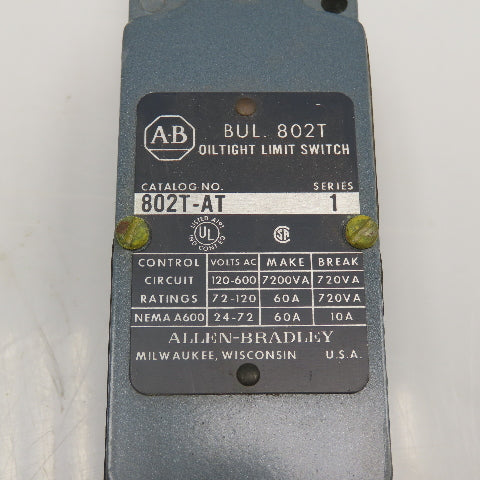 Allen Bradley 802T-AT 600VAC Oiltight Limit Switch