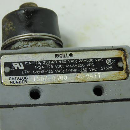 McGill 1502-0100 600VAC Plunger Limit Switch 15A