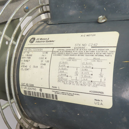 18" 4-Blade Heat Exchanger Fan 1/4HP 115/230V 1725 RPM 24-1/2" Flange Tested