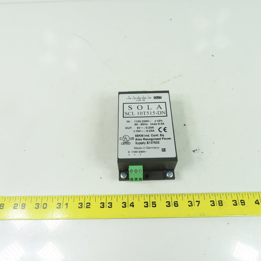 Sola SCL 10T515-DN Power Supply 115/230VAC 0.5A In 5-15VDC 0.25A Out