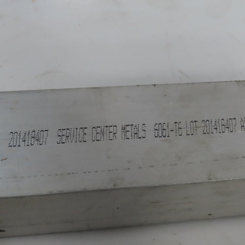 2-1/2" Aluminum 6061 T6 Square Hollow Tube 1/4" Wall 74" Length