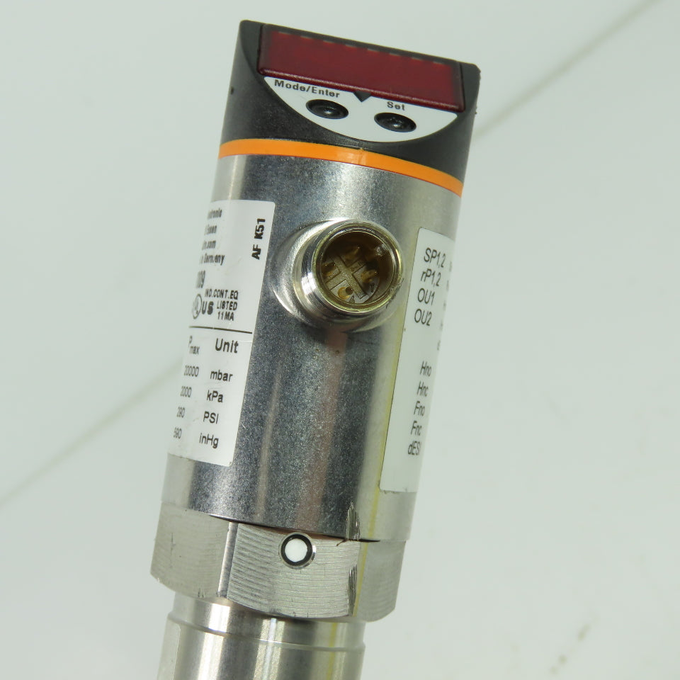 IFM PN7009 Pressure Switch Sensor 18-36VDC 250mA G1/4