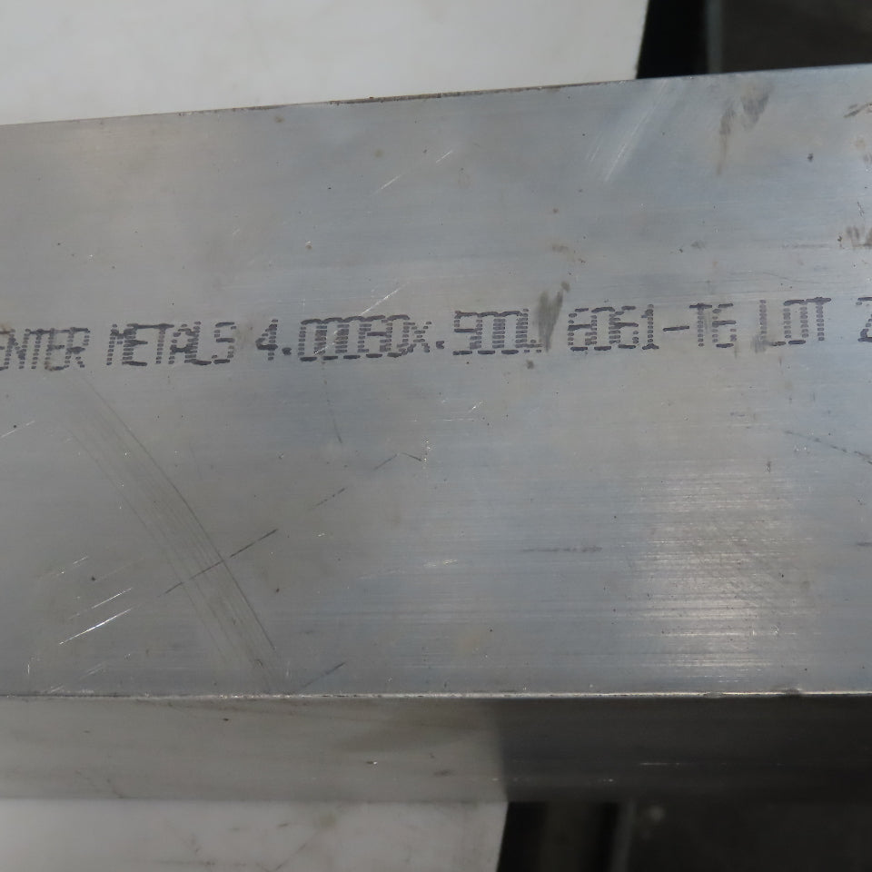4" Aluminum 6061-T6 Square Hollow Tube 1/2" Wall 51" Length