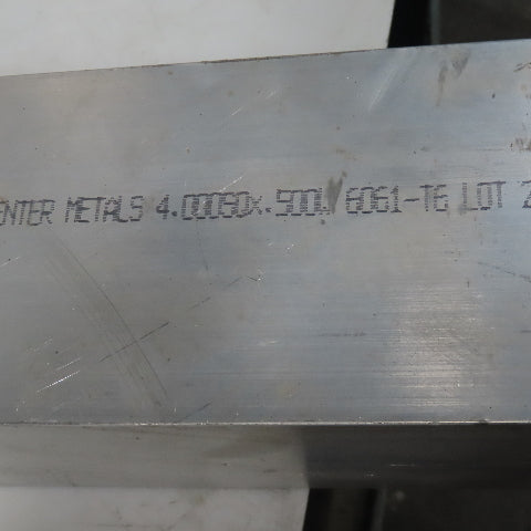 4" Aluminum 6061-T6 Square Hollow Tube 1/2" Wall 51" Length