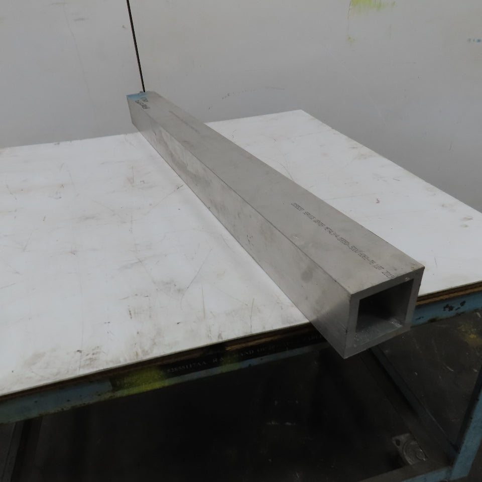 4" Aluminum 6061-T6 Square Hollow Tube 1/2" Wall 51" Length