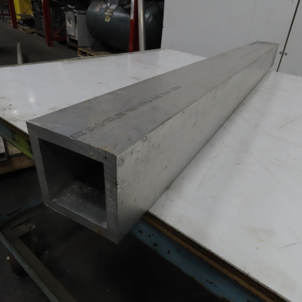 4" Aluminum 6061-T6 Square Hollow Tube 1/2" Wall 51" Length