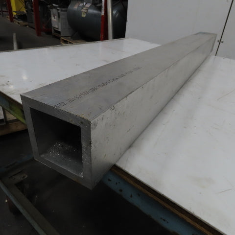 4" Aluminum 6061-T6 Square Hollow Tube 1/2" Wall 51" Length