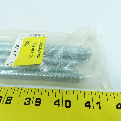 Grip Fast 232-4289 3/8" x 8" Zinc Plated Lag Screws Hex Head Lot Of 10