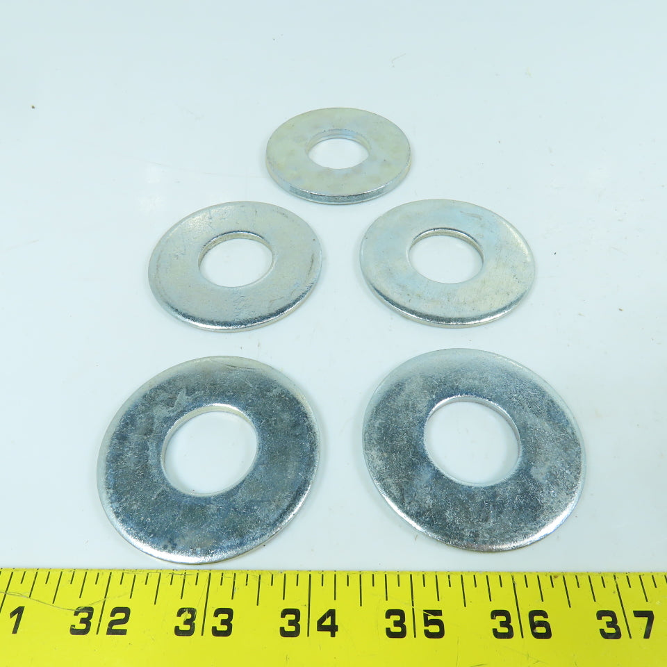 18-8 Stainless Steel Washers 2.5" OD x 1" ID x 0.145" Thick +/- Lot Of 5