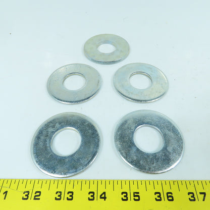 18-8 Stainless Steel Washers 2.5" OD x 1" ID x 0.145" Thick +/- Lot Of 5