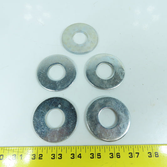 18-8 Stainless Steel Washers 2.5" OD x 1" ID x 0.145" Thick +/- Lot Of 5