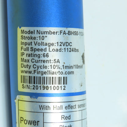 Firgelli FA-BH50-1124-12-10" 12VDC Linear Actuator 10" Stroke 1124LBS