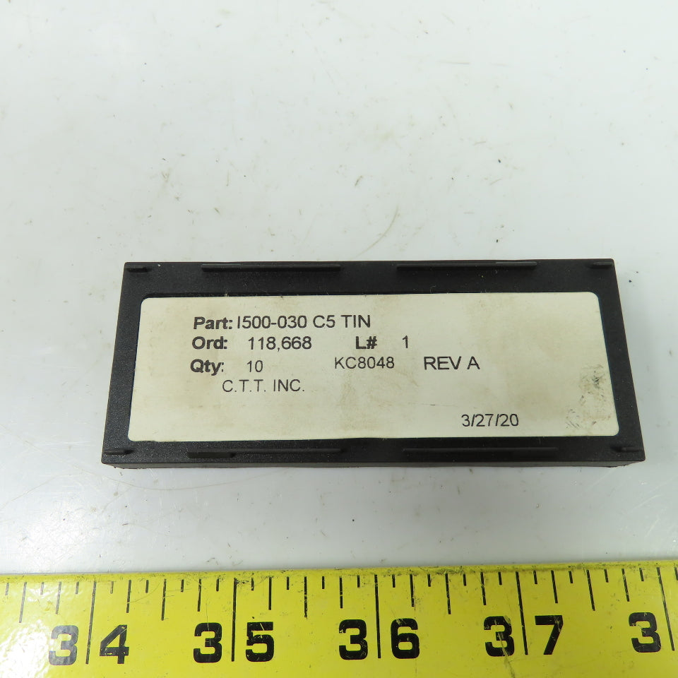 Cutting Tool Technologies 1500-030 C5 TIN Solid Carbide Milling Insert Lot Of 4