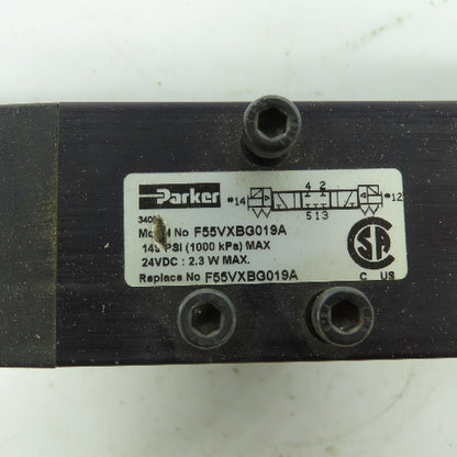 Parker F55VXBG019A 24VDC Pneumatic Solenoid Valve 145 PSI 2.3W